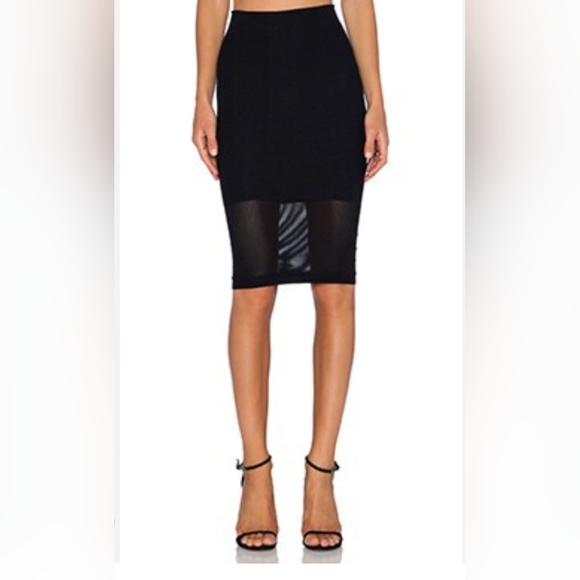 BCBGeneration Mesh/Fish Net Black Stretch High Waisted Skirt Size XS - Picture 2 of 8